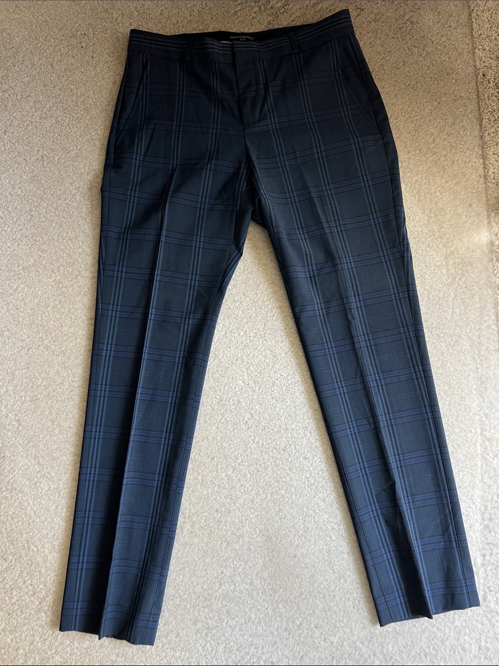 Women’s banana republic “Ryan” blue plaid dress pants- machine washable 4